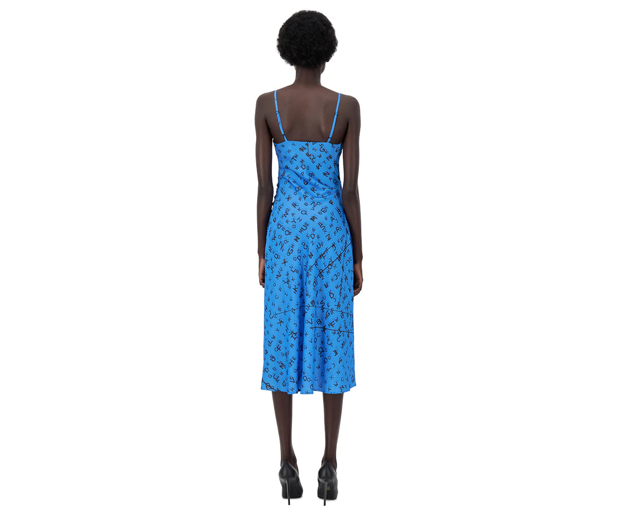 Silk dress with a slit