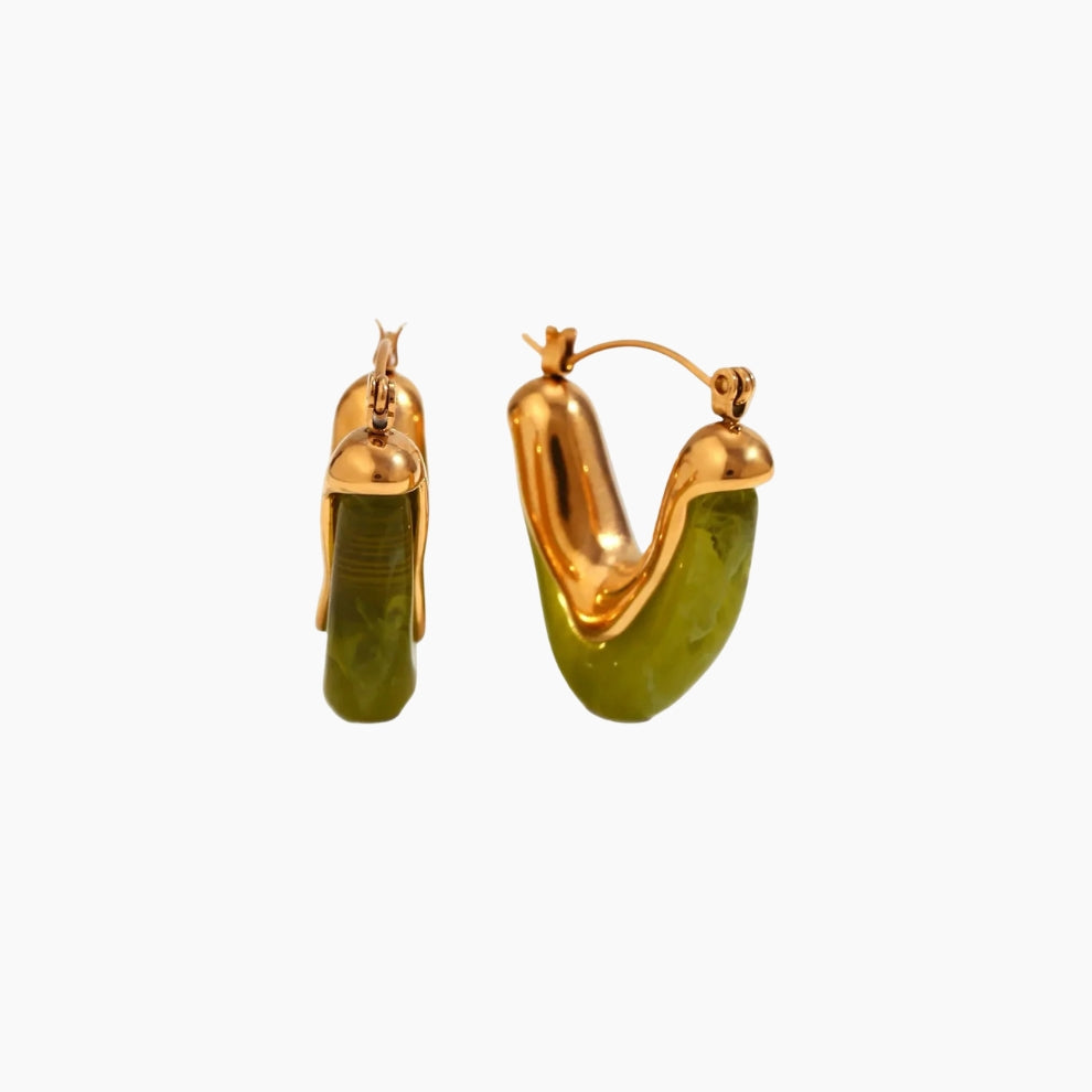 Green Stone Earrings