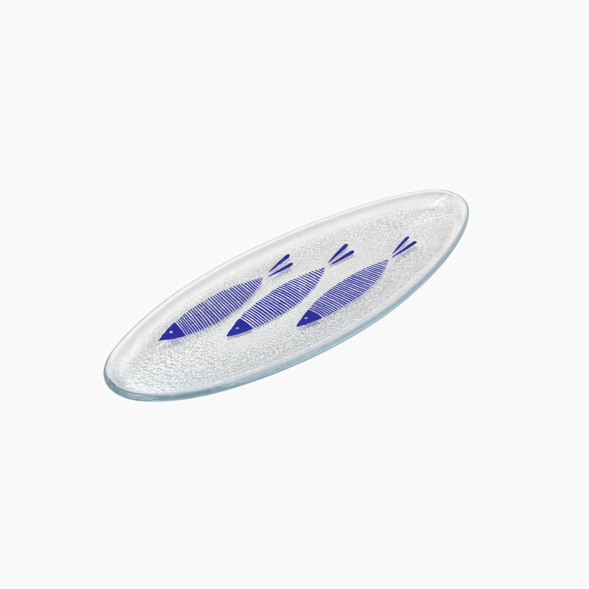 19058 Glass Platte,Fish Line,Blue/Grey Large