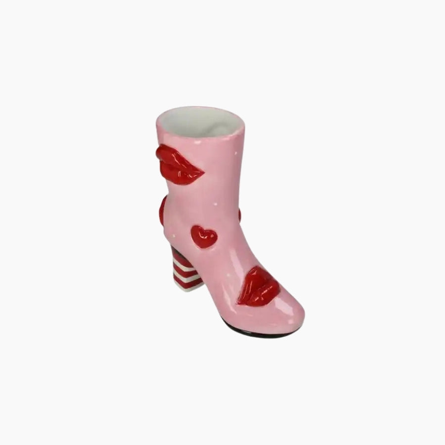 Vase Boot Lips Stoneware Multi 19.5x8.5x23cm