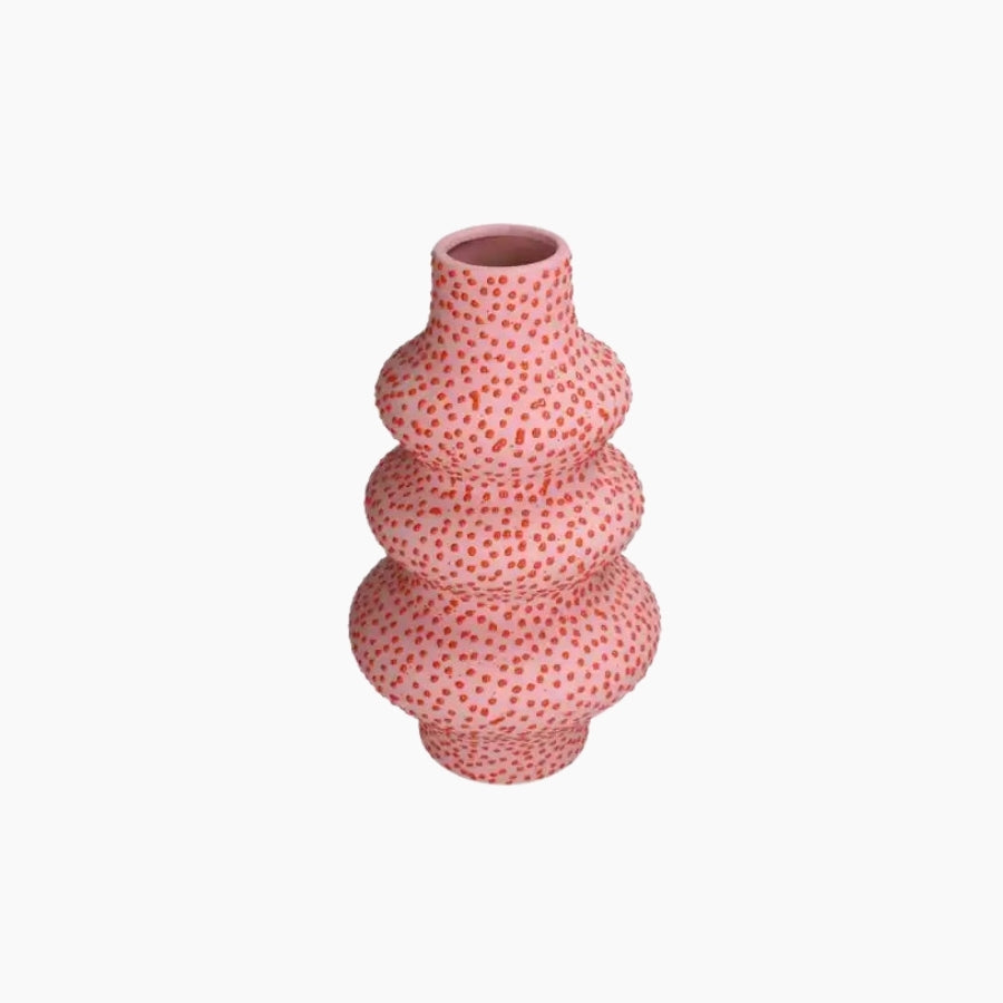 Vase Spots Stoneware Pink 22.5x22.5x38cm