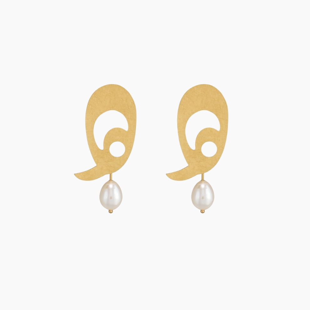 Pearl Letter Earrings