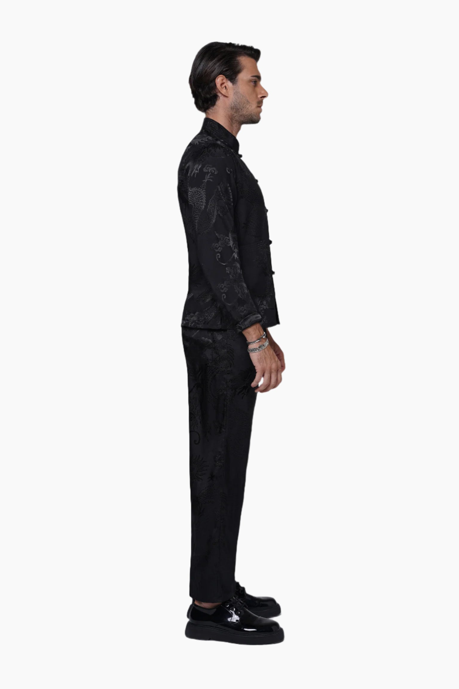 Man wearing a black suit