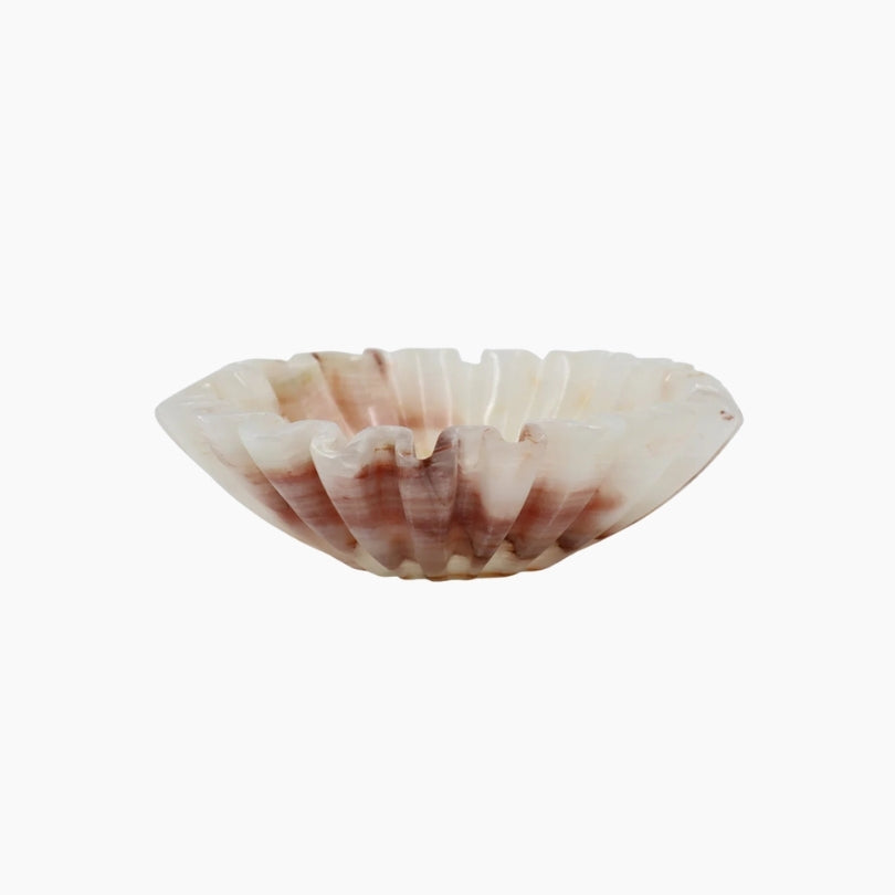 White Onyx Ruffle Bowl