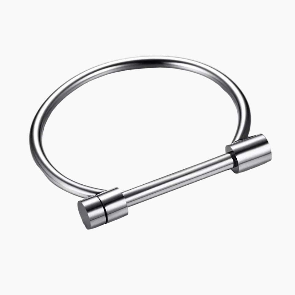 Silver bracelet on a white background