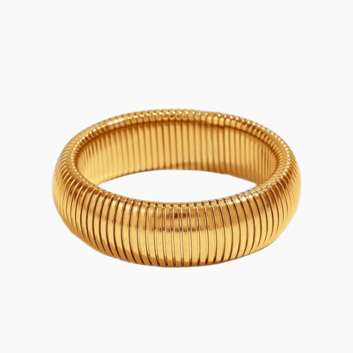 Gold bracelet on a white background