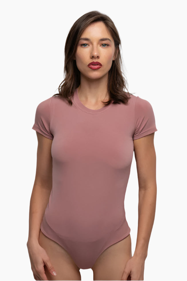 Stella T-shirt Bodysuit pinks: Cotton Candy and Rosewood.