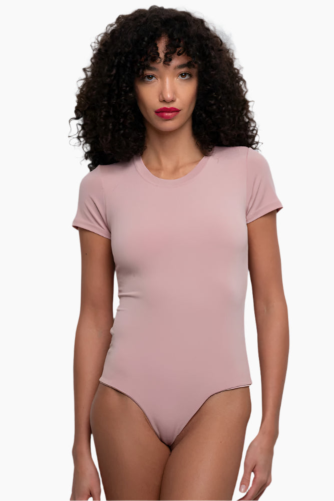 Stella T-shirt Bodysuit pinks: Cotton Candy and Rosewood.