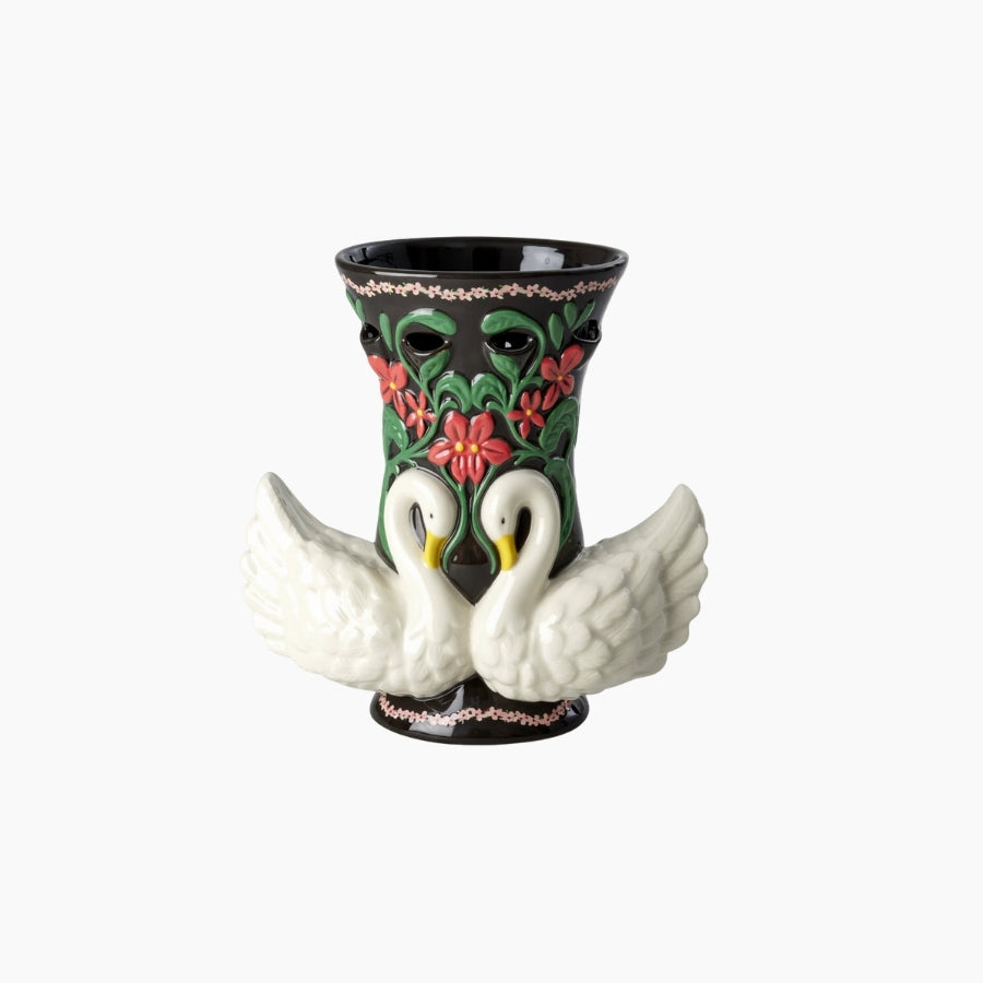 Ceramic Vase with Swans