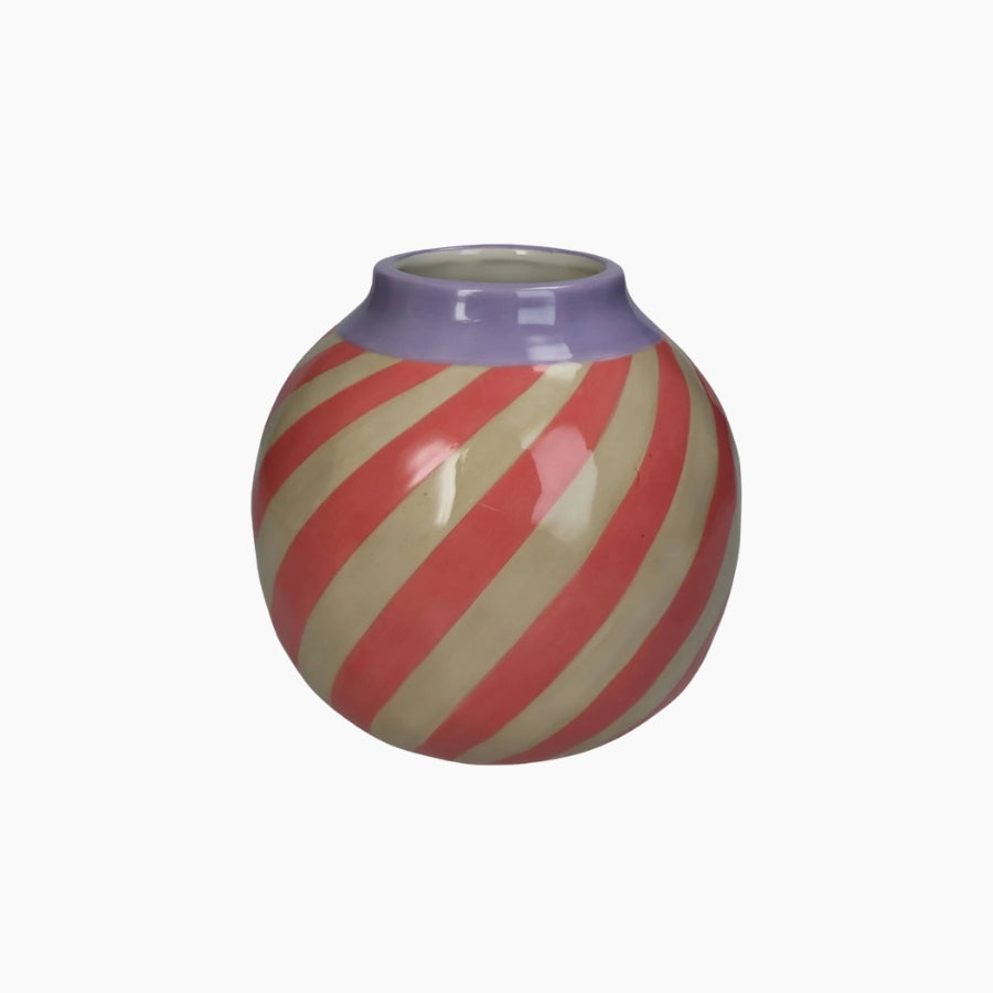 KAL-1998 Vase Stripe Pink 16x16x16cm