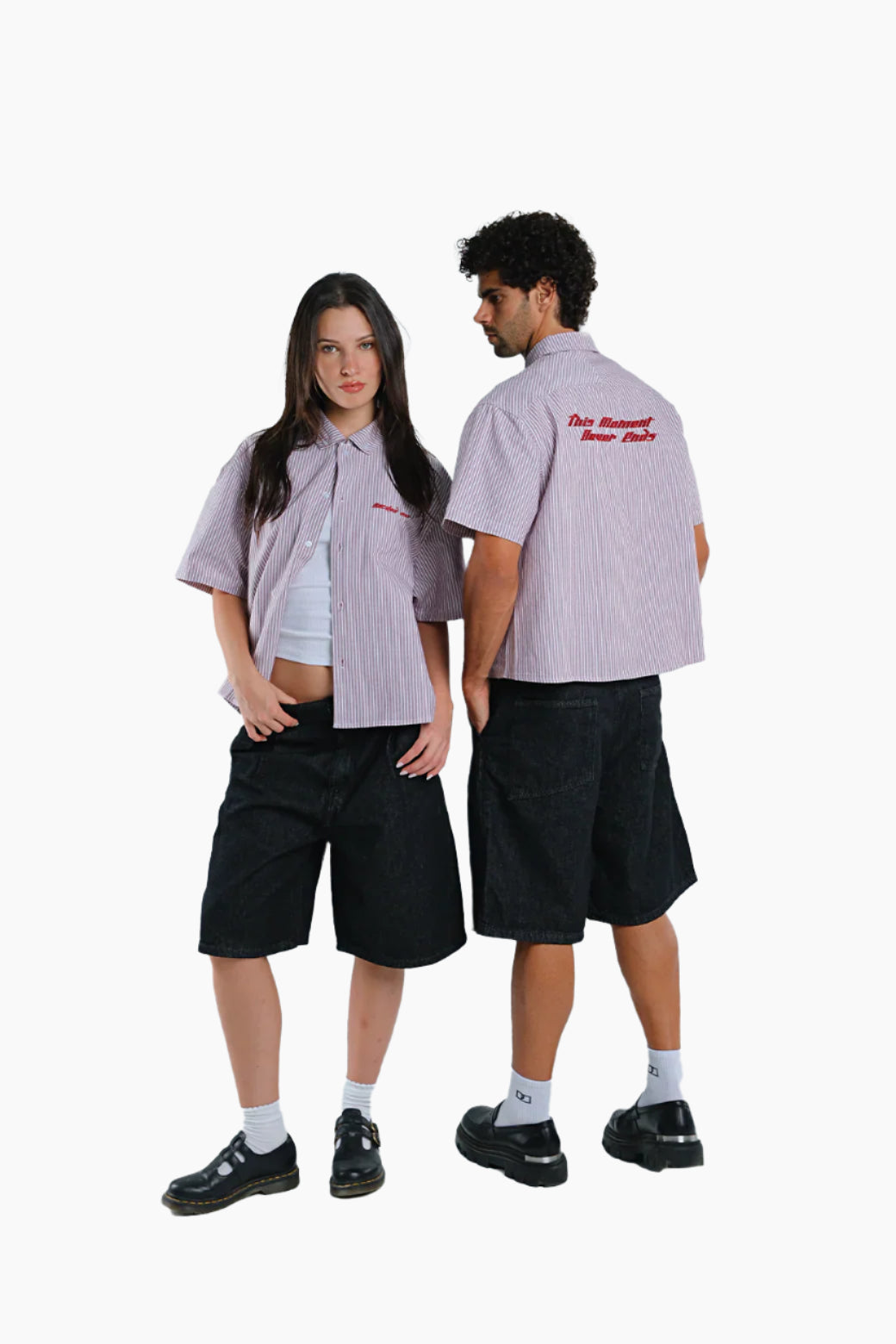 Two people wearing matching uniforms
