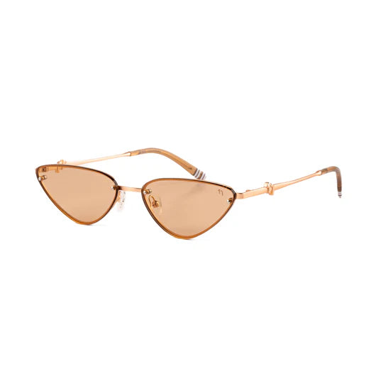 Cat-eye sunglasses with gold frame and brown lenses