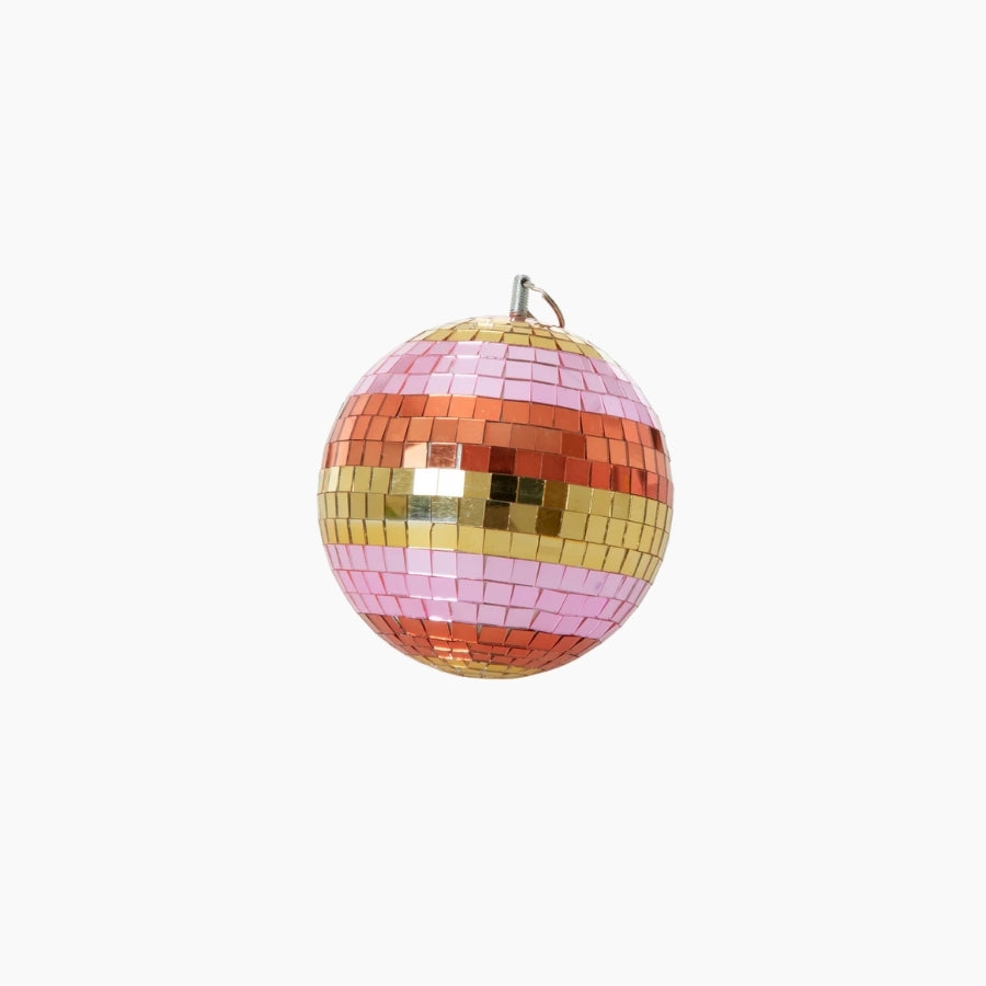 Disco Ball with Stripes and Gold - Medium