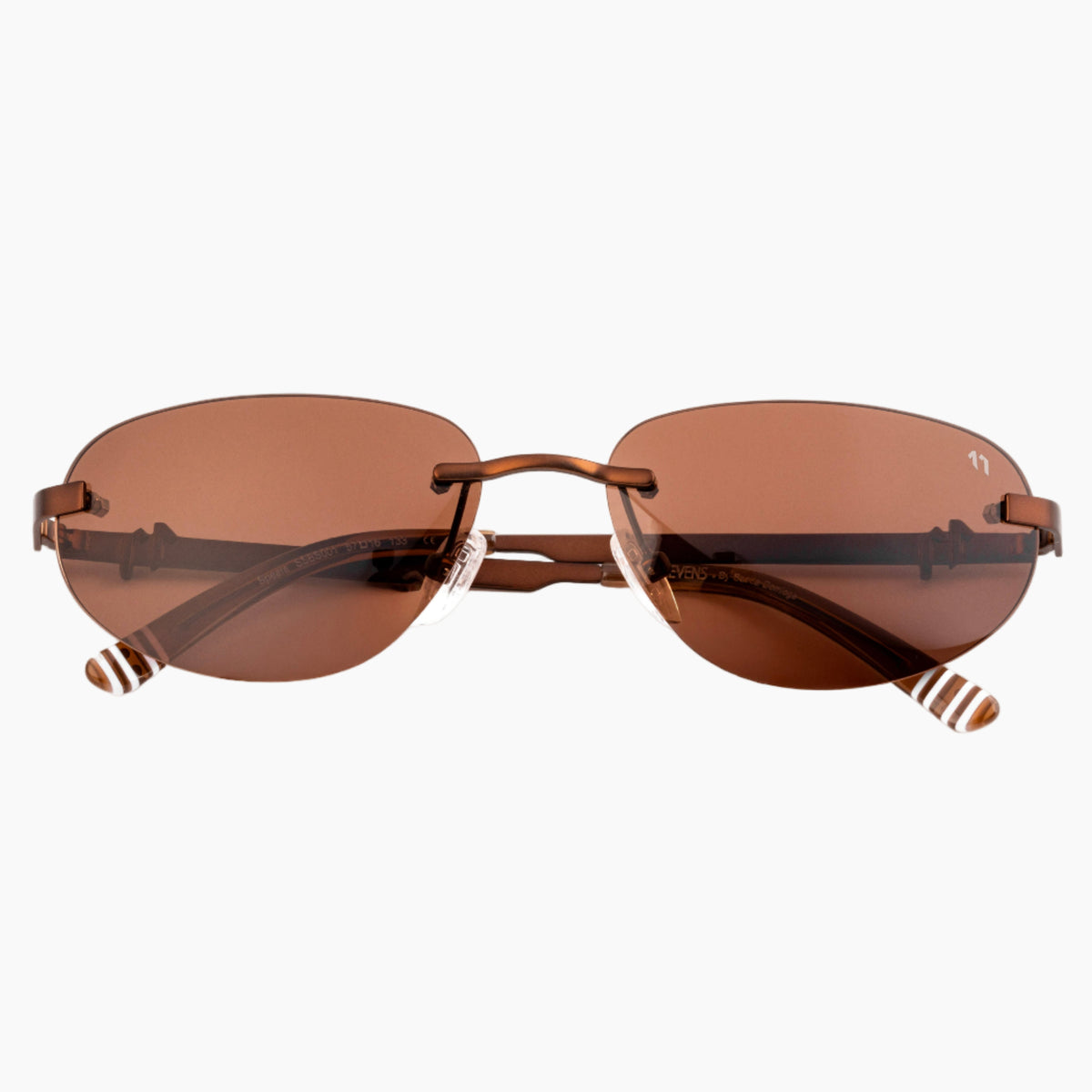 Sunglasses with brown lenses and gold frame