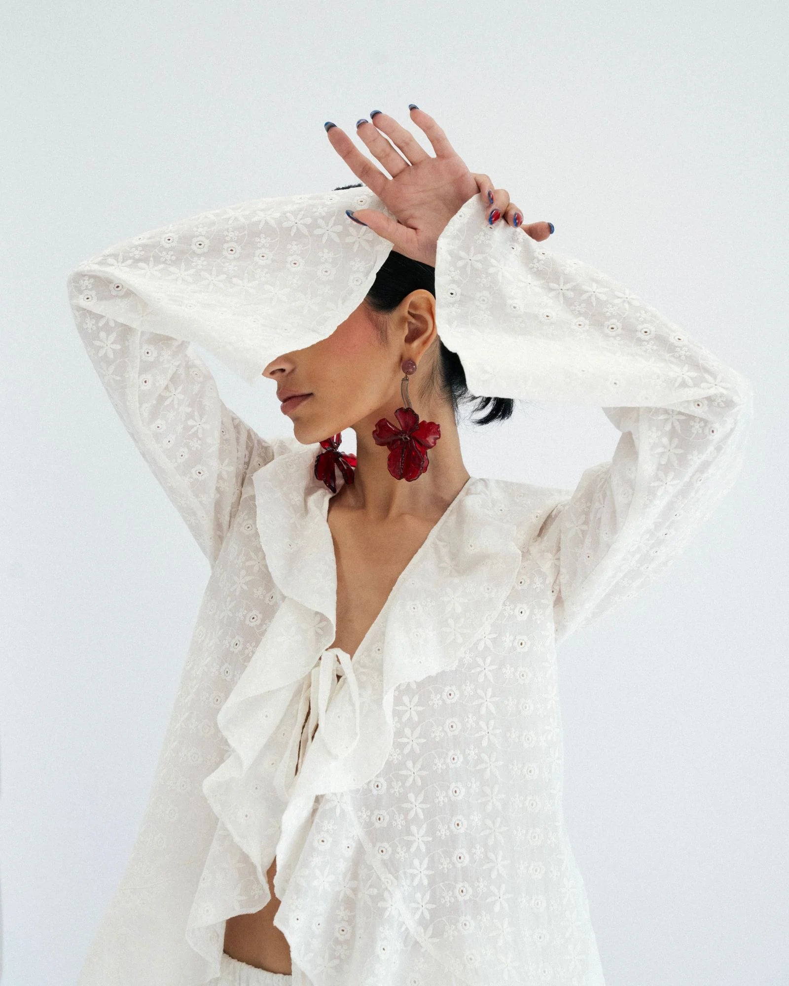 Broderie frill blouse