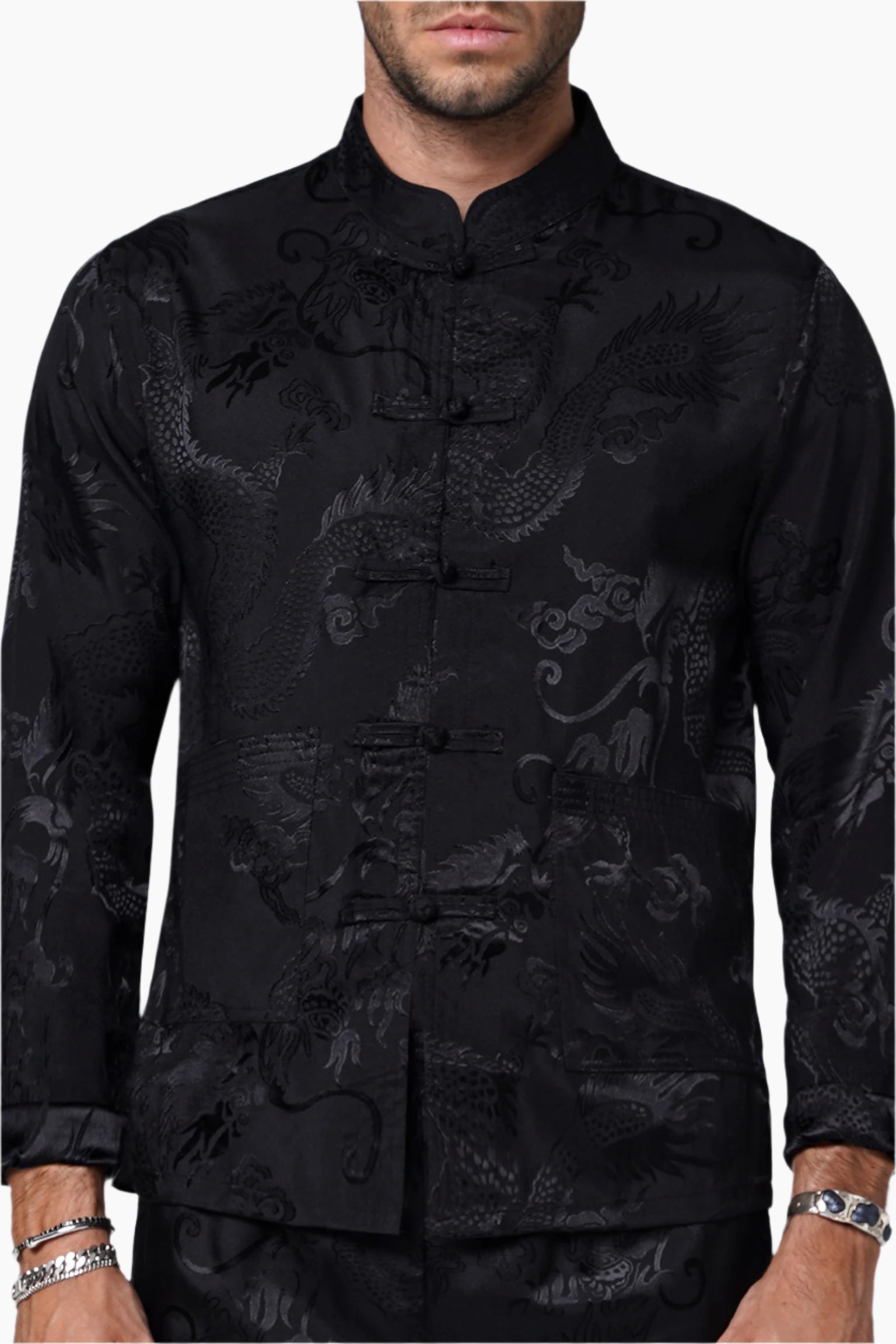 Black patterned shirt