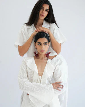 Broderie frill blouse