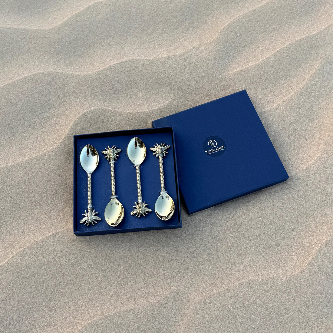 Tohfa Luxe Bee Brass Dessert Spoon Set of 4