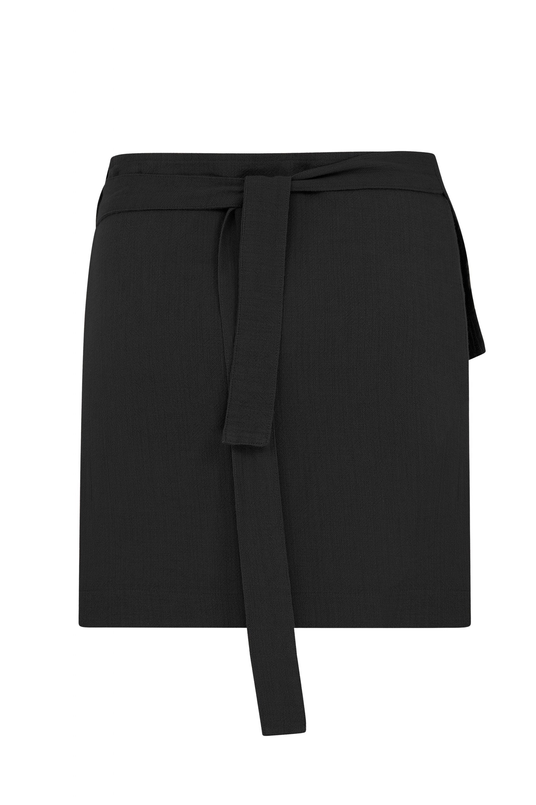 wrap skirt with a belt , black