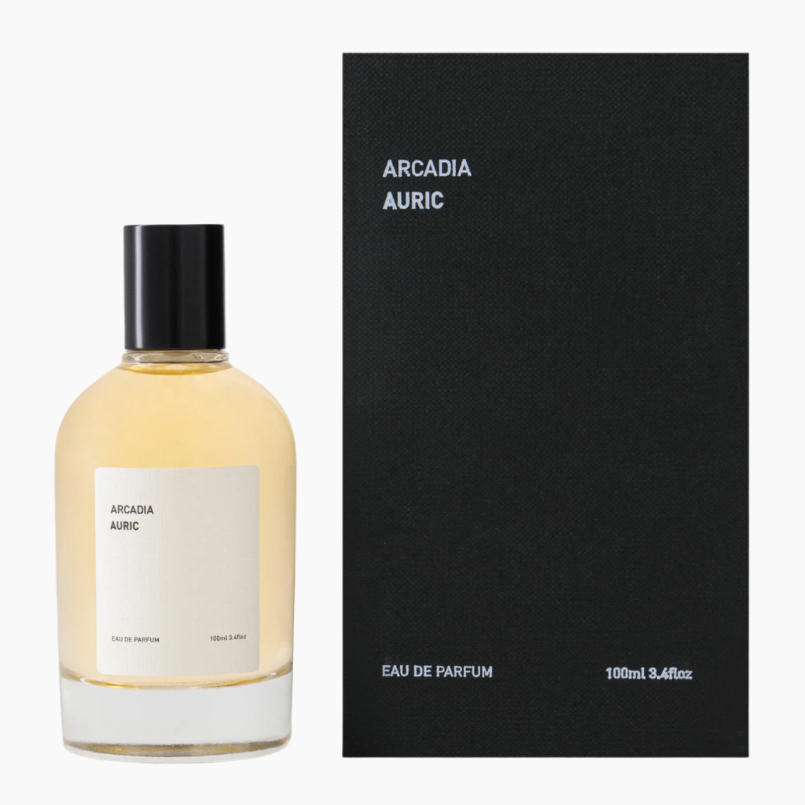 Perfume bottle with a collage of floral and fruit images , sandalwood, patchouli, cedarwood, musk, oud accord