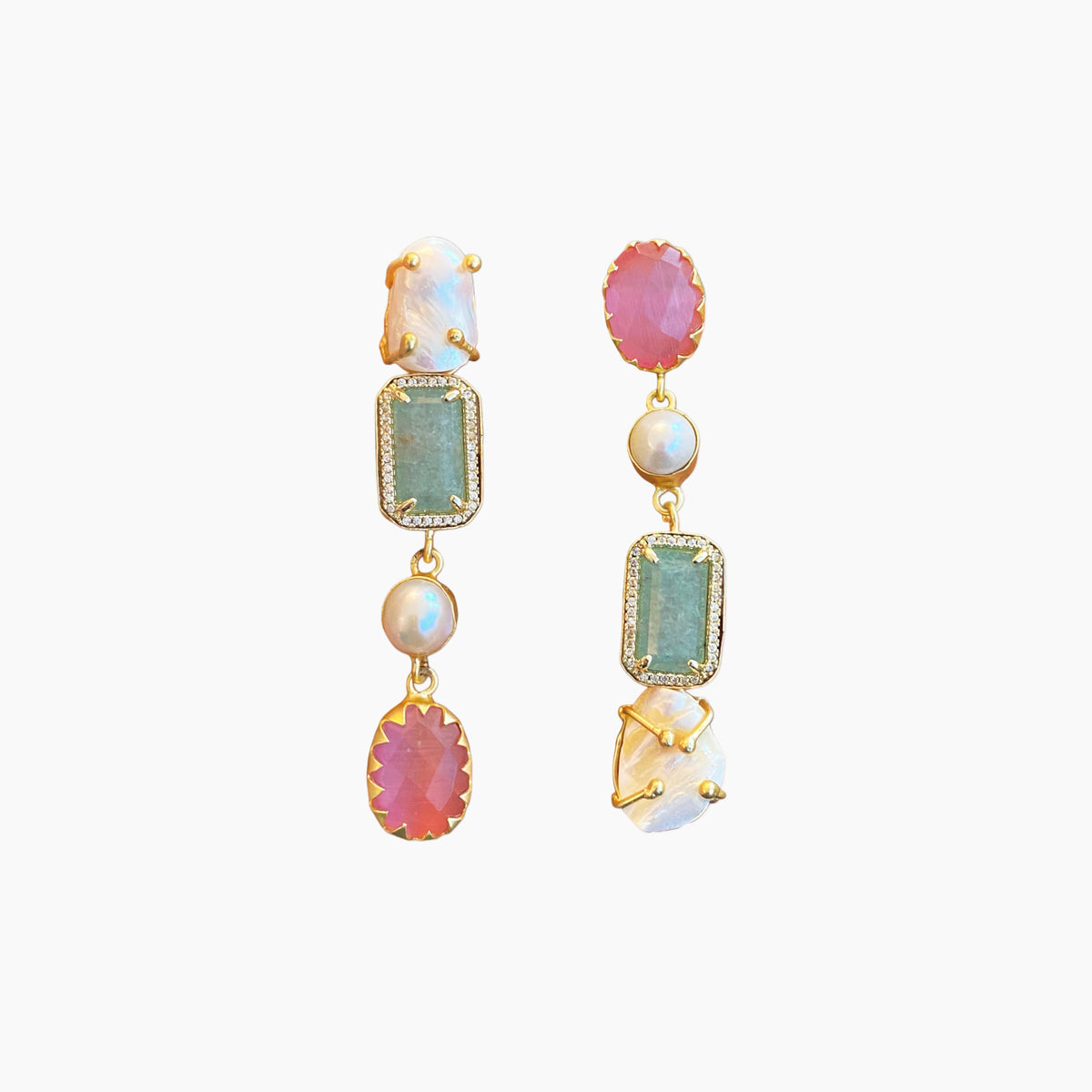 Multicolored gemstone earrings