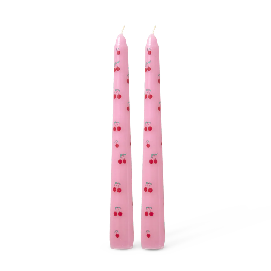 Candles with Pink Cherry Love Print - 6HR - 2-pack