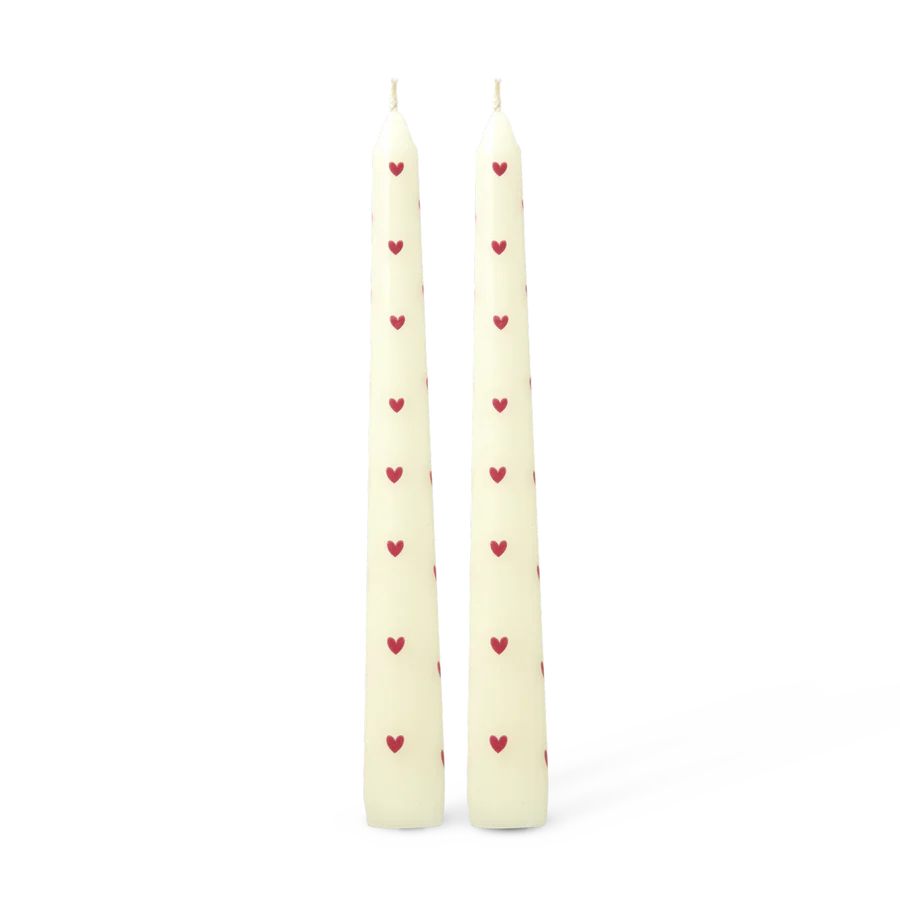 Candles with Heart Print - 6HR - 2-pack