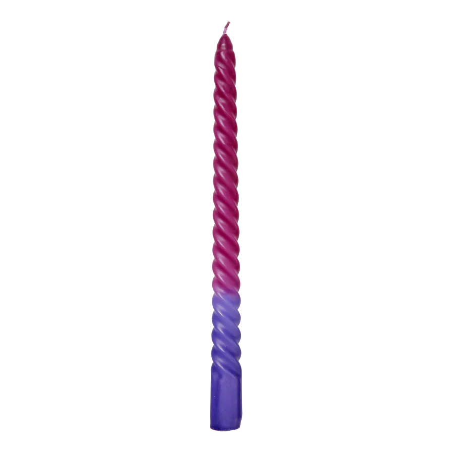 Twisted Two Tone Candles in 3 Asst. Colors - Large - 7HR