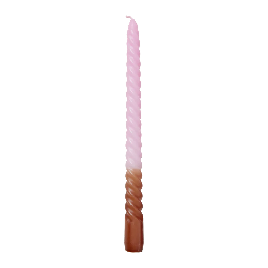 Twisted Two Tone Candles in 3 Asst. Colors - Large - 7HR
