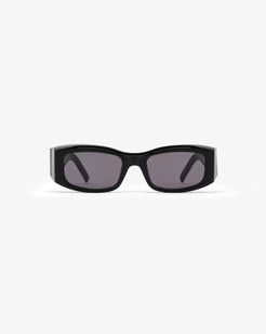 Black sunglasses on a white background