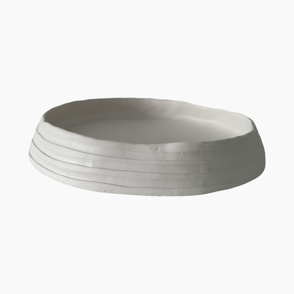 Silver bowl on a white background