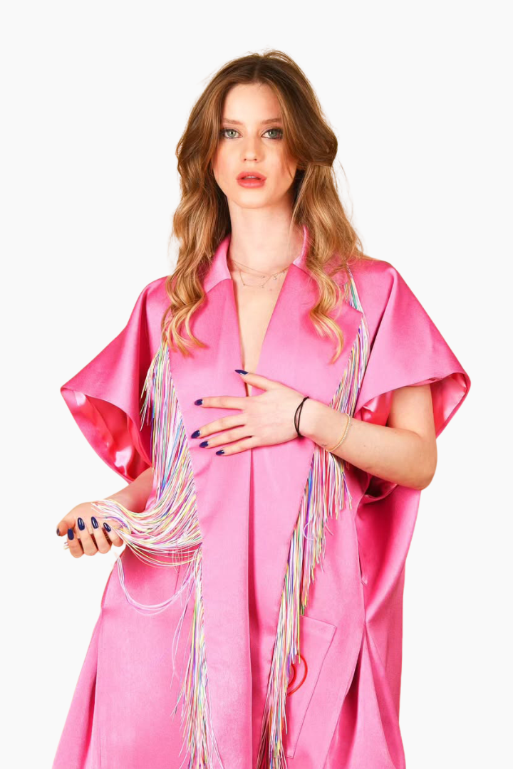 Fuschia Coat Fringe