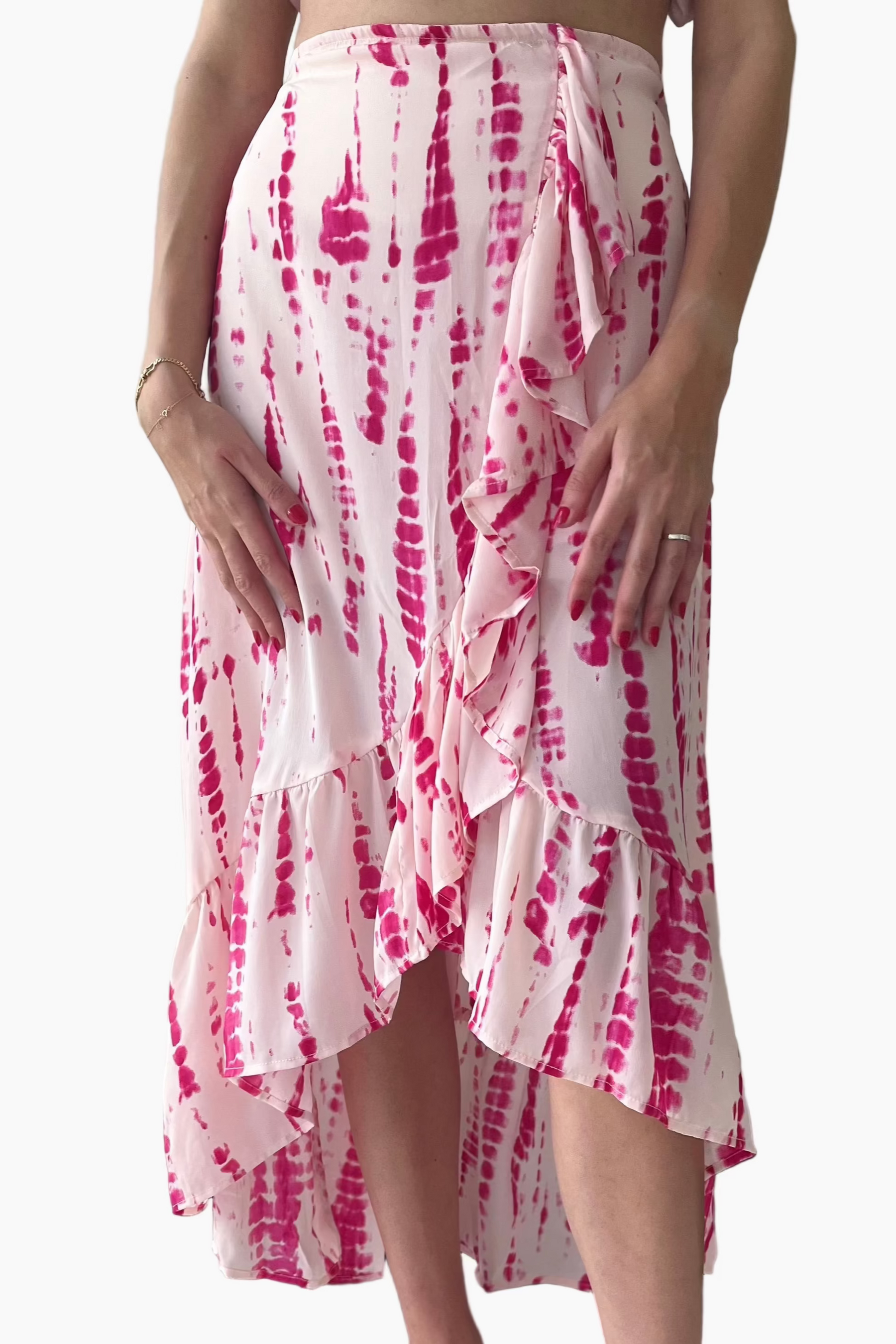 Ruffle Hem Midi Skirt-FLTRD-UAE-1