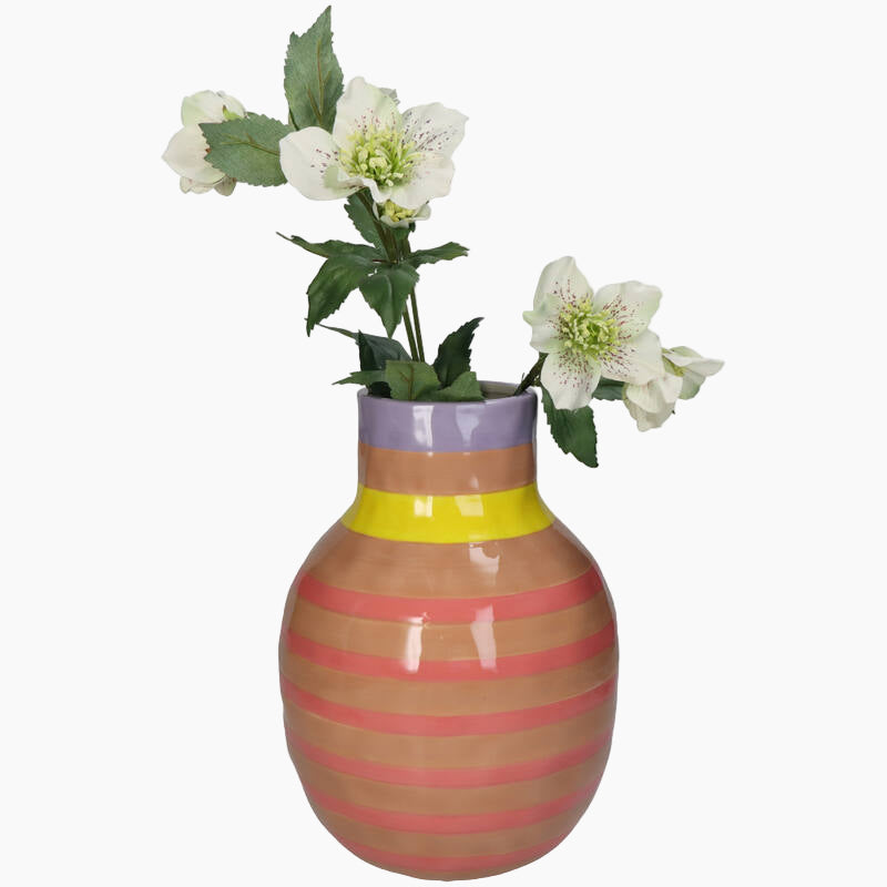 KAL-2000 Vase Stripe Pink 18x18x25cm