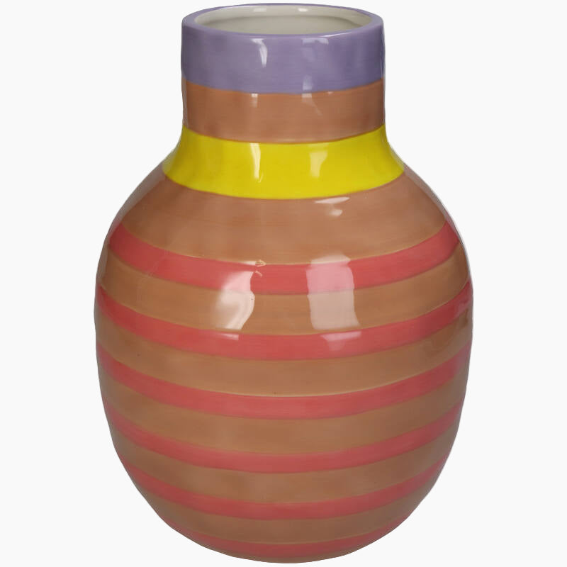 KAL-2000 Vase Stripe Pink 18x18x25cm
