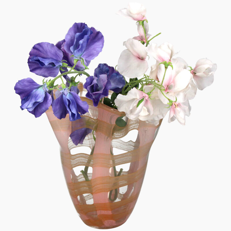 KAL-4436 Vase Glass Peach 21x21x24.5cm