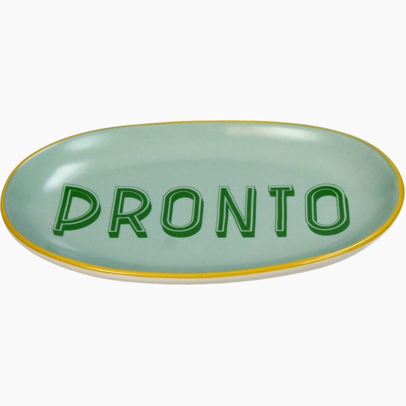 KAL-5492 Plate Oval Pronto Stoneware Mint 21x12.5x2.5cm