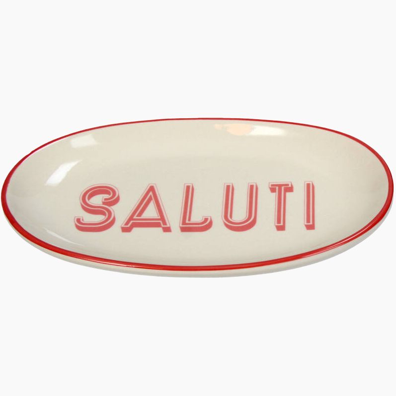 KAL-5493 Plate Oval Saluti Stoneware White 21x12.5x2.5cm