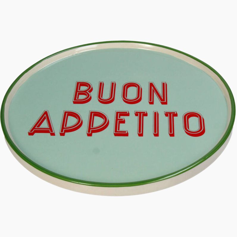 KAL-5494 Plate Buon Appetito Stoneware Mint 25.5x25.5x1.5cm