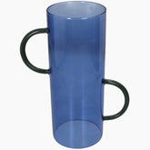 Blue mug with black handles