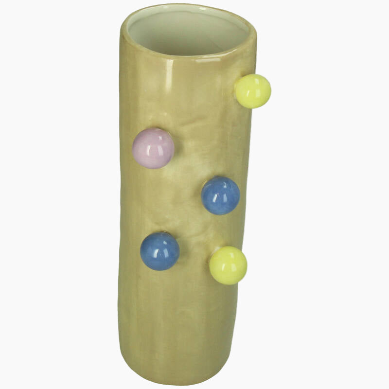 Let large floral arrangements shine in this stylish multicolored ceramic vase