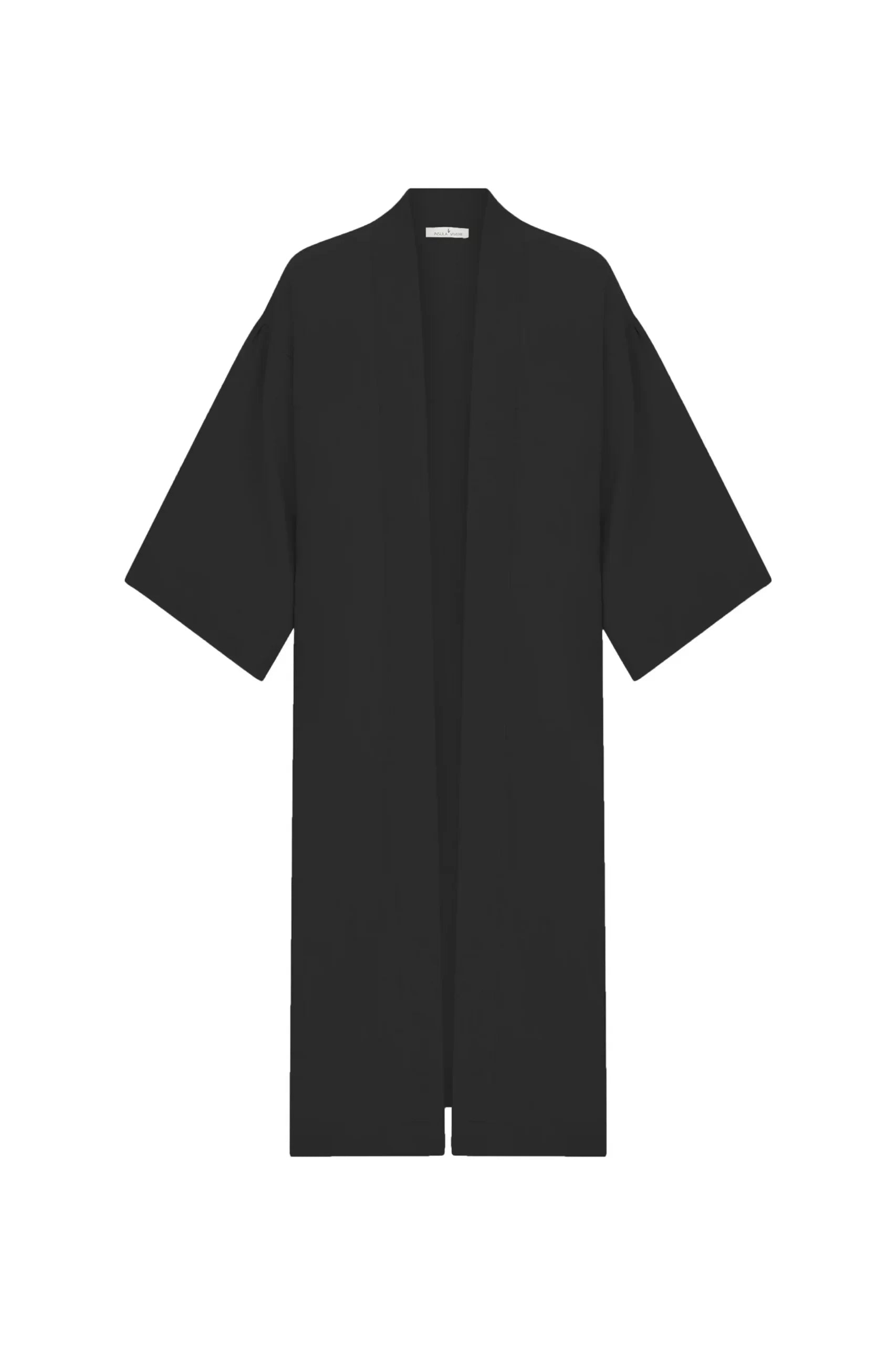 long kimono, with long sleeve ,black