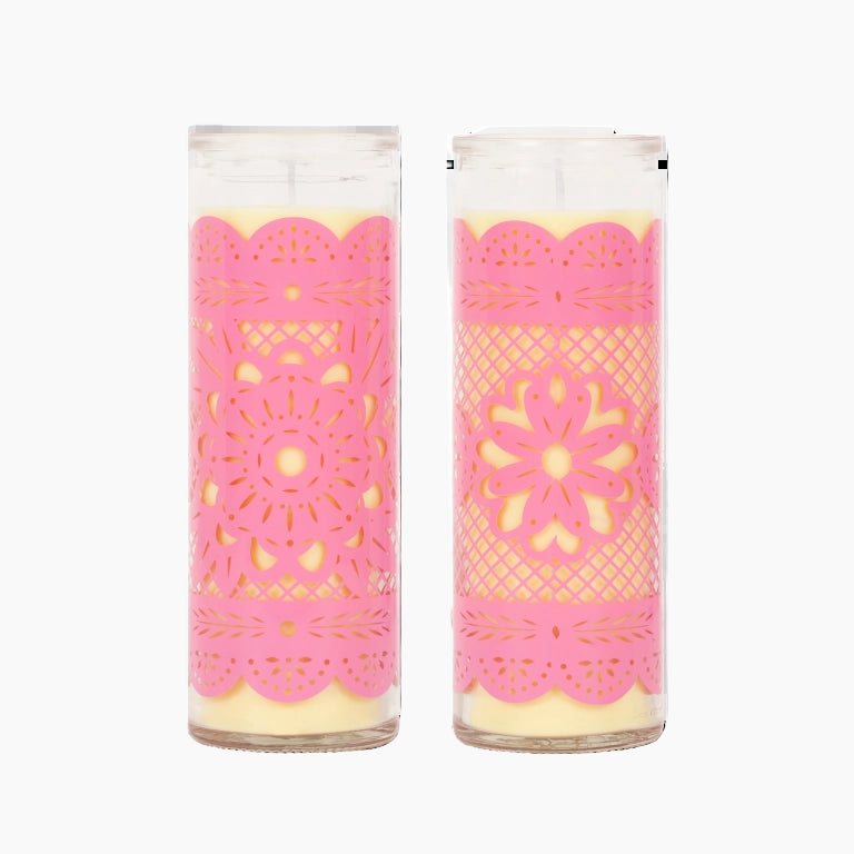 HD0680 Candle In Glass Papel Picardo Flor