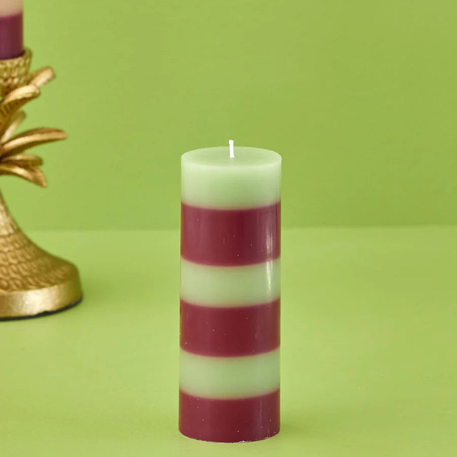 Striped Candles in Asst. 3 Colors - Large - 62HR
