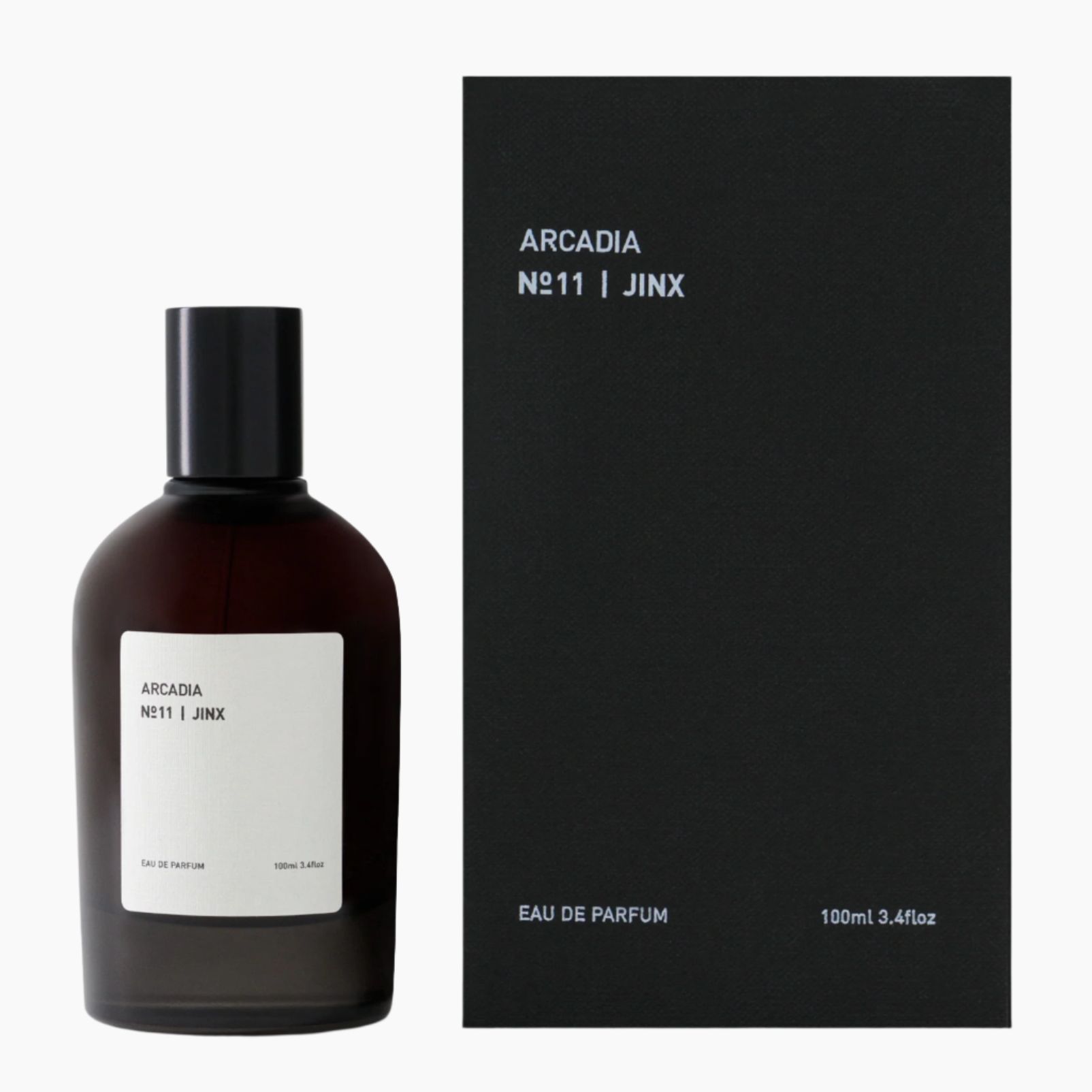 Brown bottle with a label on a white background, surrounded by nature-themed images. mber, musk, incense, tonka beans, cypriol and cambodian oud.