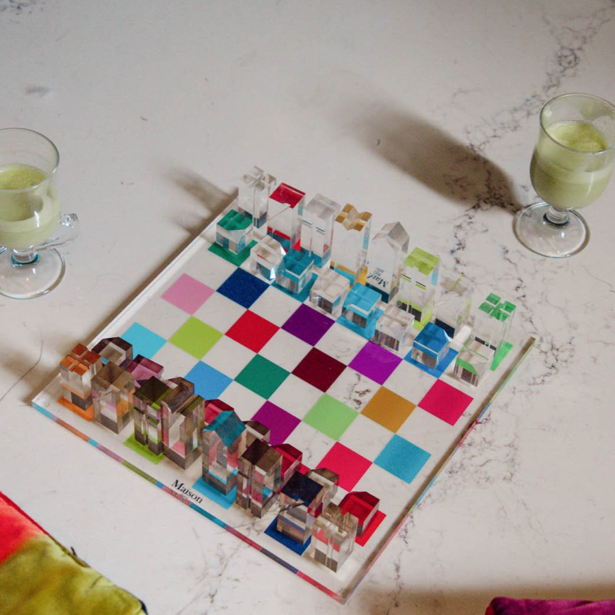 Acrylic Chess Board - Rainbow