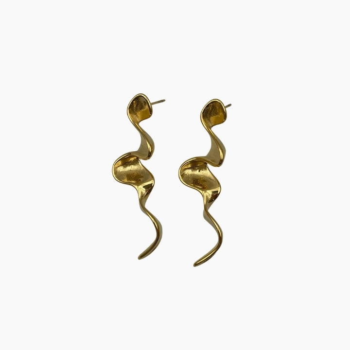 Gold spiral earrings