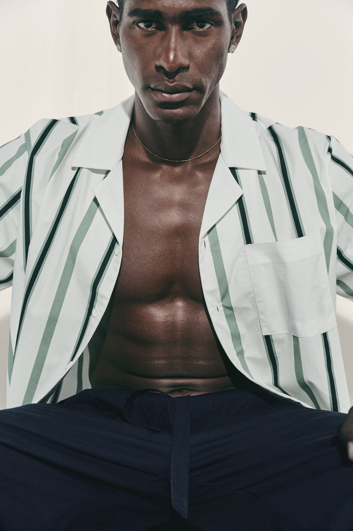 Wave stripe shorts - Laurel Green