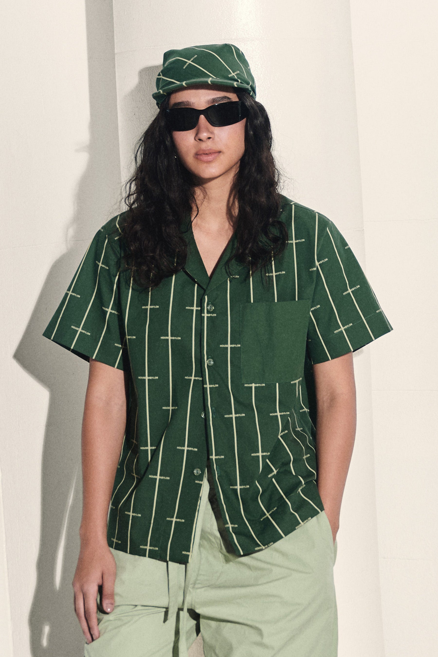 House Babylon stripe shirt - Dark Green