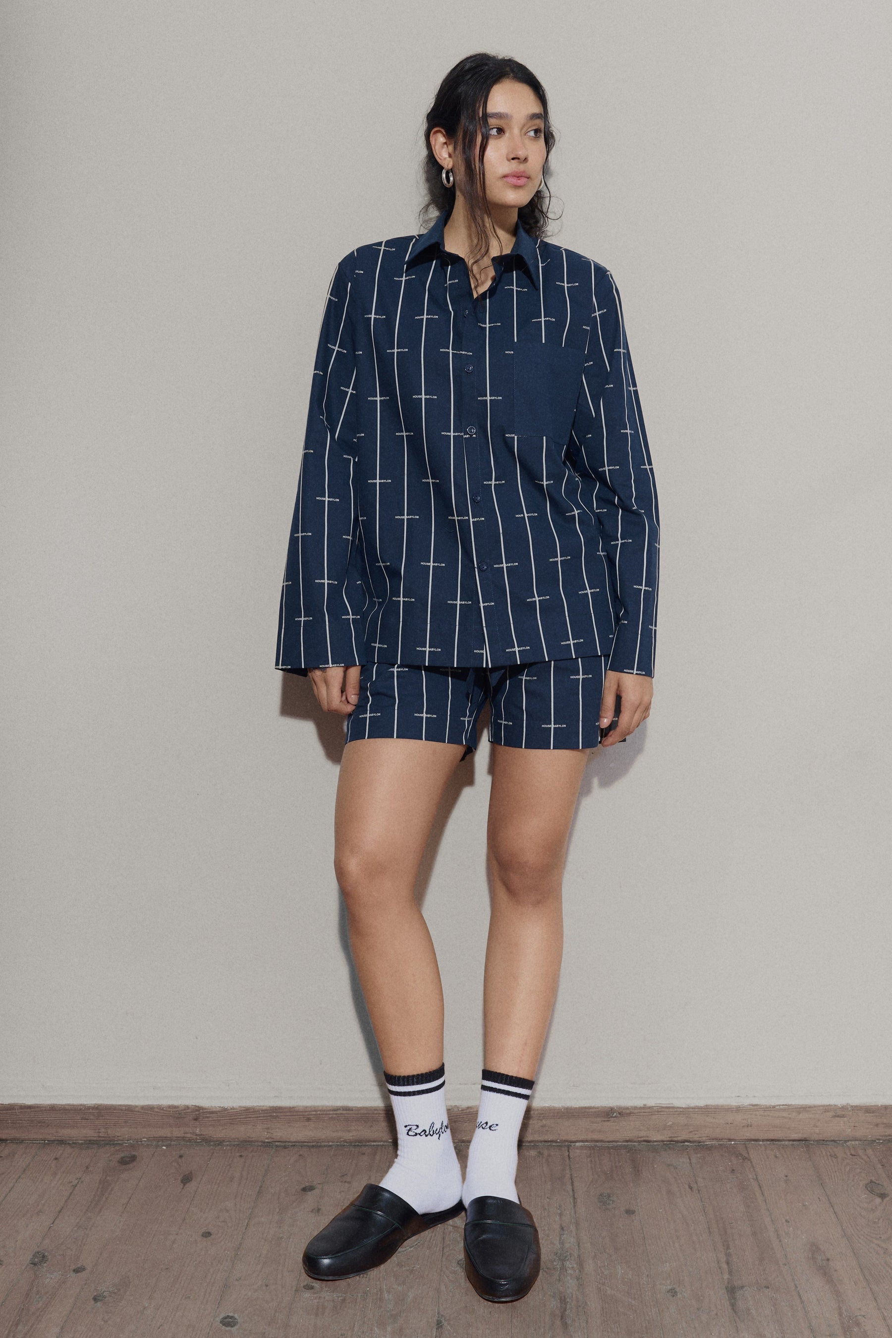 House Babylon stripe shorts - Navy